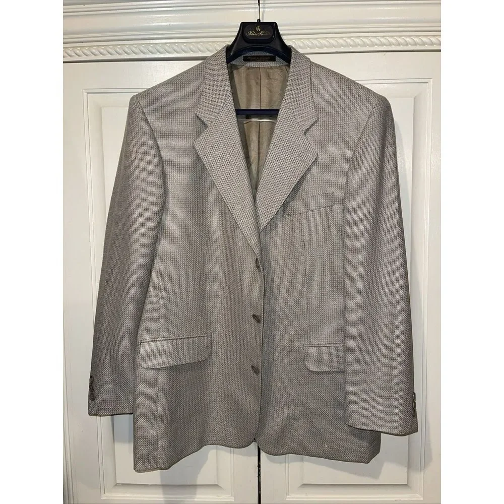 Mark Alexander Sports Coat Men 42R Beige 54% Silk 46%‎ Wool Canada